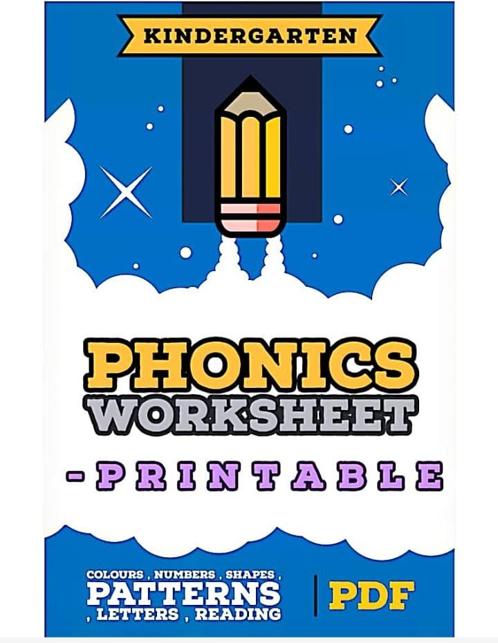 48 Math + Phonics worksheets! Kindergarten