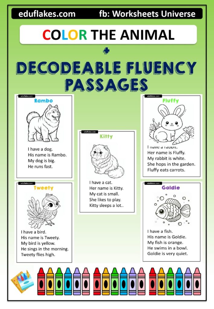 Color Animal Decodable Fluency