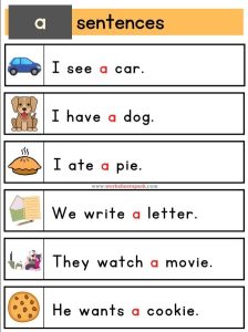 Free Kindergarten Sight Word Sentences